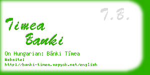 timea banki business card